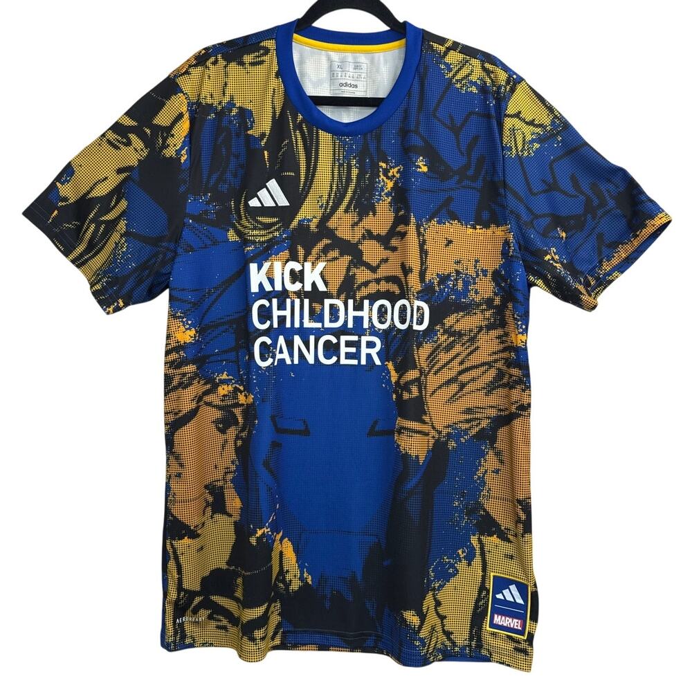 NWT Adidas x Marvel Kick Childhood Cancer MLS Soccer Jersey Mens Sz XL (HT3238)